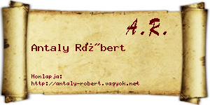 Antaly Róbert névjegykártya